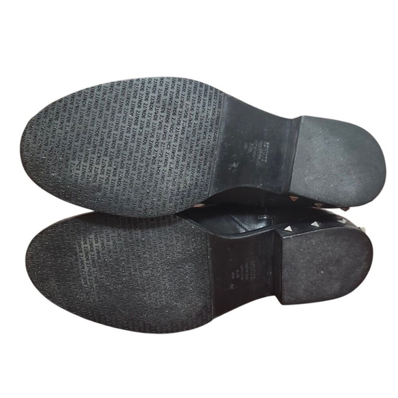 Schutz Black Leather Studded Ankle Boots Women’s 9.5B Rocker Moto Booties Brazil - Picture 12 of 13